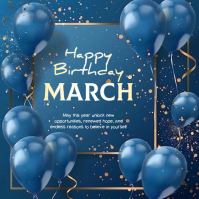 Blue Birthday Celebration Logo template