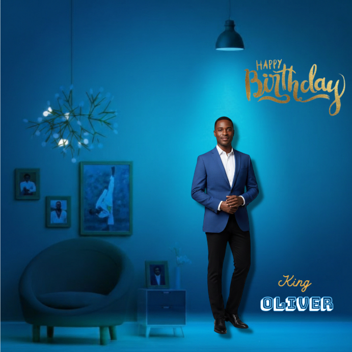 Copy of Blue Birthday Celebration studio background | PosterMyWall