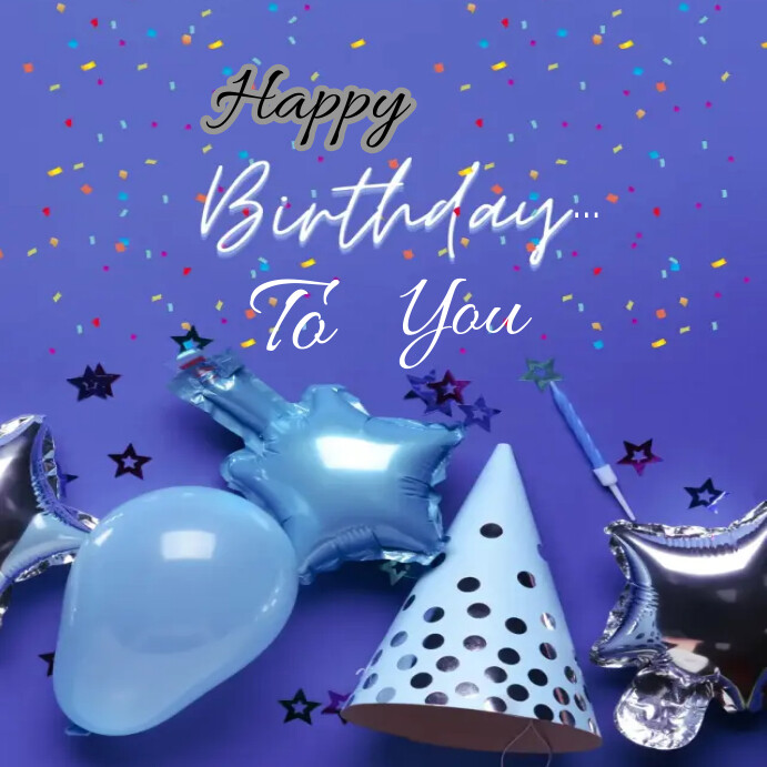 Plantilla de Blue Birthday Instagram Post | PosterMyWall