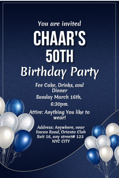 Birthday Party Invitation Flyer, Digital Birthday Party Invitation ...