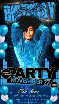 Blue Birthday Party Event Template Instagram Story