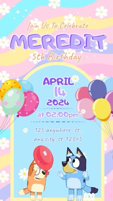 Blue Bluey Digital Display (9:16) Template | PosterMyWall