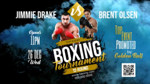 Blue Boxing Tournament Digital Display Video template