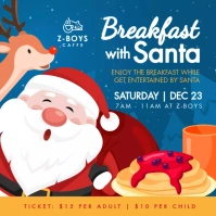 Blue Breakfast With Santa Instagram Post Instagram-bericht template