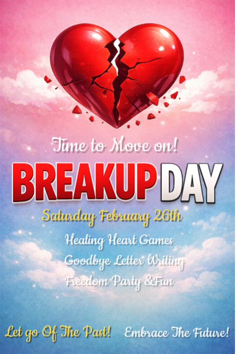 Blue Breakup Day Event Poster Template | PosterMyWall