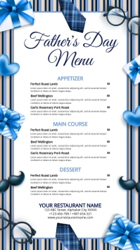 Blue Brown Modern & Minimal Father's Day Rest Digital Display (9:16) template