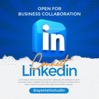 Blue Business Collaboration Instagram Post template