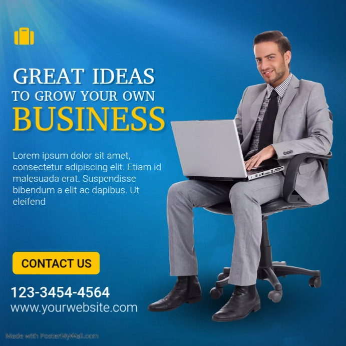 Blue Business Growth Instagram Post Template | PosterMyWall