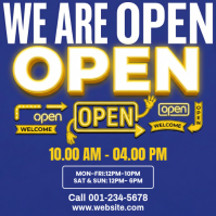 Blue Business Hours Announcement Instagram Post Iphosti le-Instagram template