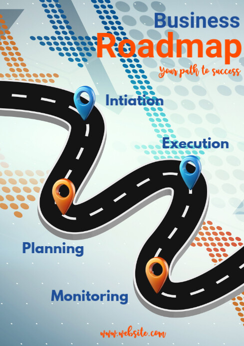 Copy of Blue Business Roadmap A4 | PosterMyWall