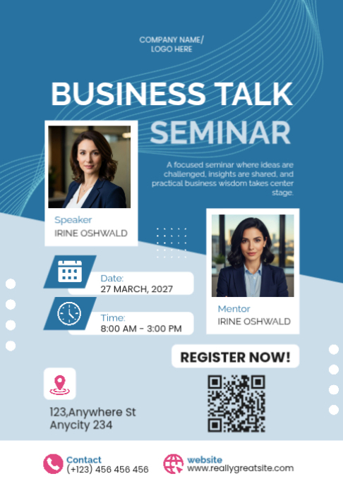 Copy of Blue Business Seminar A2 | PosterMyWall