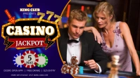 Blue Cabaret Club Casino Game Night Outdoor s Digital Display (16:9) template