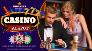 Blue Cabaret Club Casino Game Night Outdoor s Display digitale (16:9) template