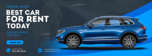 Blue Car Facebook Cover template