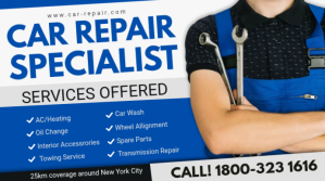 Blue Car Specialist Service Digital Ad Umbukiso Wedijithali (16:9) template