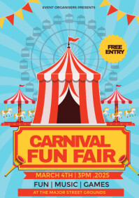 Blue Carnival Flyer  A3 template