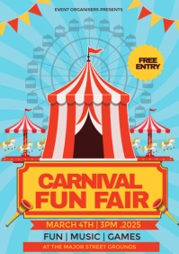 Blue Carnival Flyer  A3 template