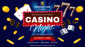 Blue Casino Game Night Outdoor Sign Display digitale (16:9) template