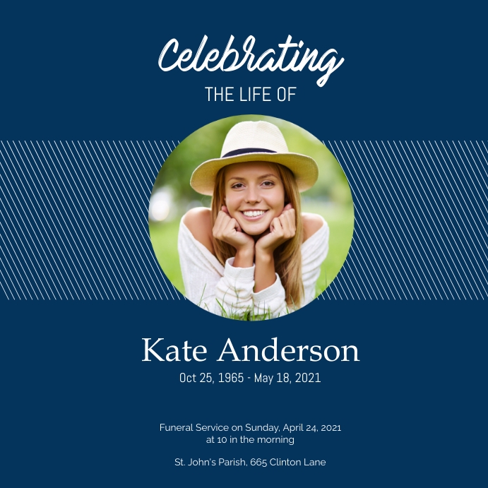 Blue Celebration of Life Program Template | PosterMyWall