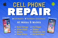 Blue Cell Phone Repair Poster Banner Sign Plakat template
