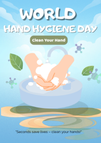 Blue Ceria Hand Washing A4 template