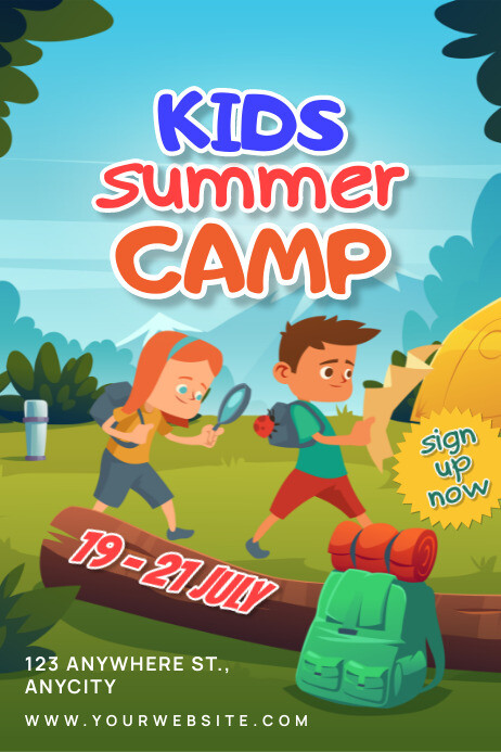 Plantilla de Blue Ceria Kids Summer Camp Poster | PosterMyWall