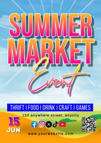 Blue Ceria Summer Market A1 template