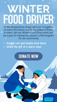 Blue Ceria Winter Food Drive Instagram Story template