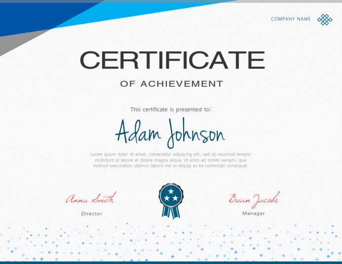 Blue Certificate Template Flyer (US Letter)