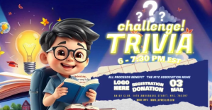 Blue Challenge Trivia Banner Facebook Ad template