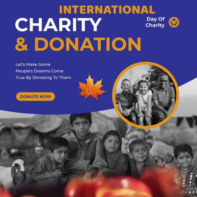 Blue Charity & Donation , International Day Of Charity Instagram Post ...
