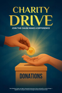 Blue Charity Event Poster template