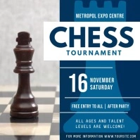 Blue Chess Tournament Square Video template