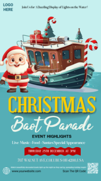Blue Christmas Boat Parade Instagram Story template