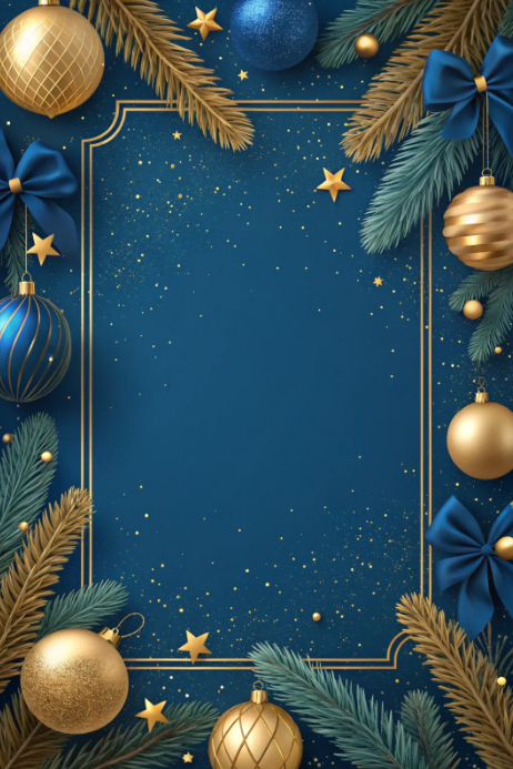 Blue Christmas Festive Frame Template | PosterMyWall