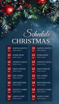 Blue Christmas Schedule Business Card template