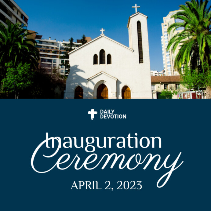 Blue Church Inauguration Instagram Post Template | PosterMyWall