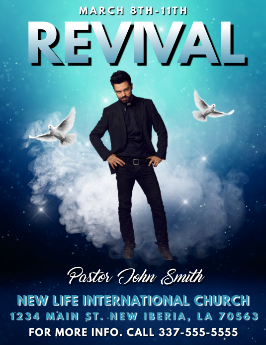BLUE CHURCH REVIVAL FLYER TEMPLATE PosterMyWall BLUE CHURCH REVIVAL FLYER TEMPLATE PosterMyWall