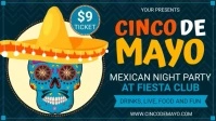 Blue Cinco de Mayo Party Invite Video Sampul Facebook (16:9) template