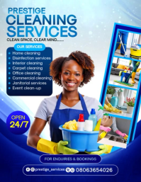 Blue Cleaning Services Flyer Video Volante (Carta US) template