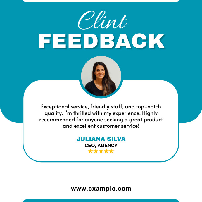Blue Client Review Instagram Post Template PosterMyWall