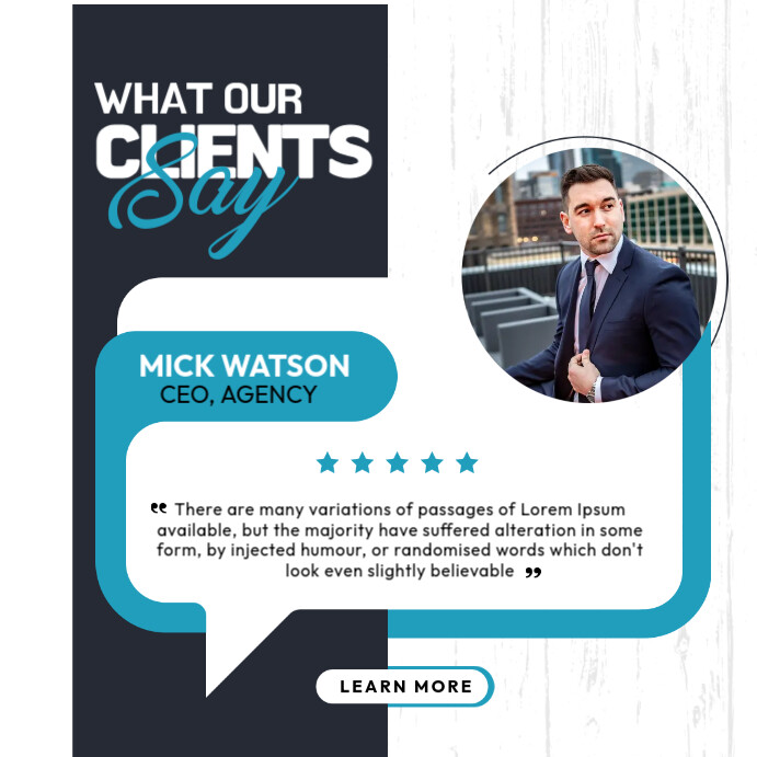 Blue Clients Testimony Template | PosterMyWall