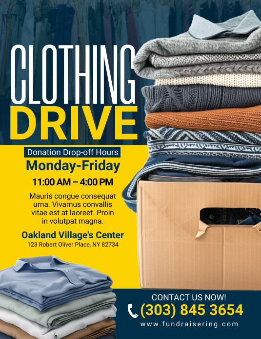Blue Clothing Drive Flyer (us Letter) Template | PosterMyWall