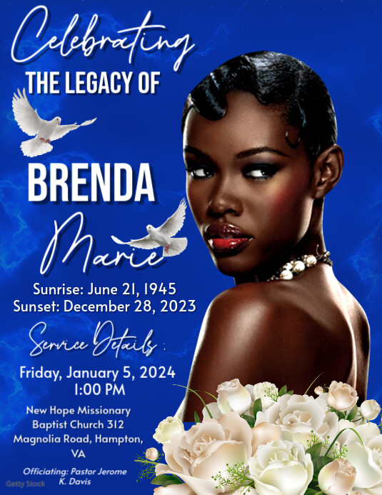 Blue Cloud Funeral Flyer Memorial Flyer Folheto (US Letter) template