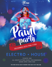 Blue Clouds Paint Party Flyer