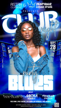 Blue Club Party Event Ad Video Design Template Instagram Story