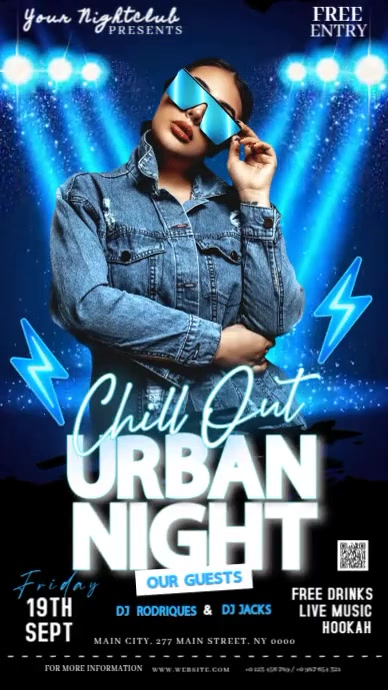 Blue Club Party Event Ad Video Design Template