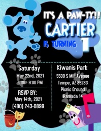 Blue Clues Invitation Flyer (US Letter) template
