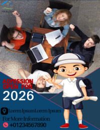 Blue Collage Admission Open 2026 Flyer (us Letter) template