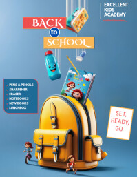 Blue Collage Back To School Template  Flyer (us Letter)